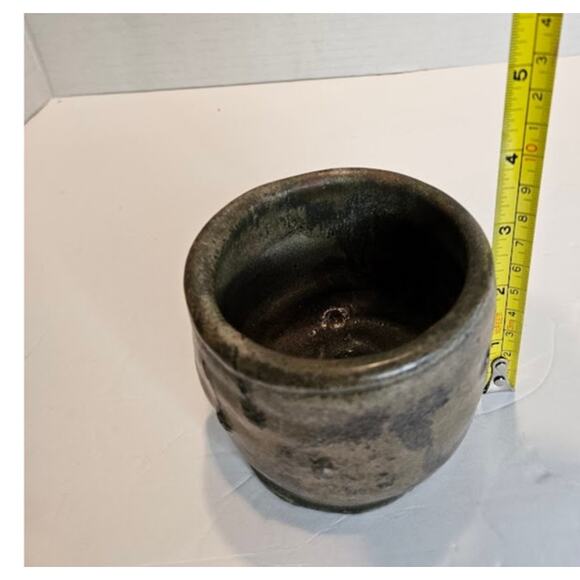 Vintage WHW Pottery Signed Rustic Distress Raku Fired Small Vase Pot 3" Earthen - Picture 5 of 6